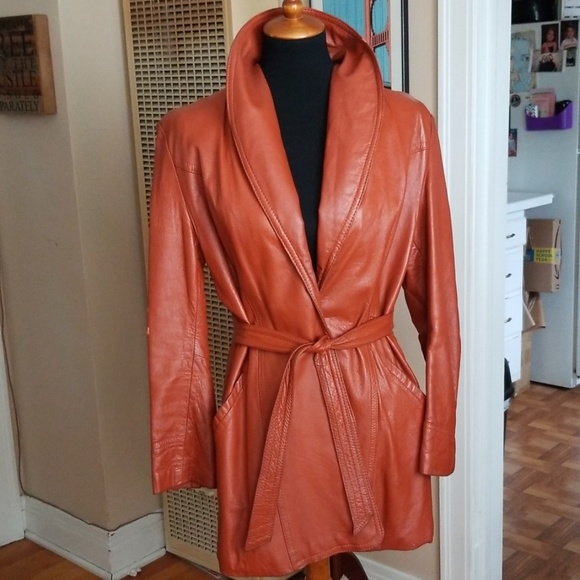 Vintage Jackets & Blazers - VTG Buttery Smooth Cognac Brown Leather Jacket